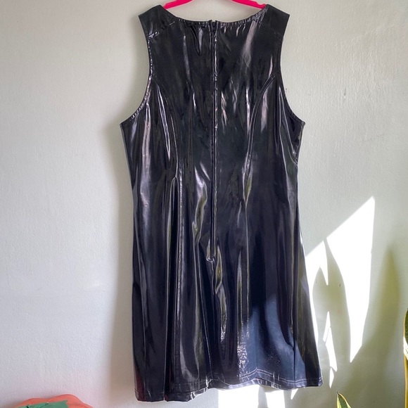Vintage 90's Lip Service Vinyl Pinafore Dress - Picture 5 of 8